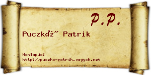 Puczkó Patrik névjegykártya